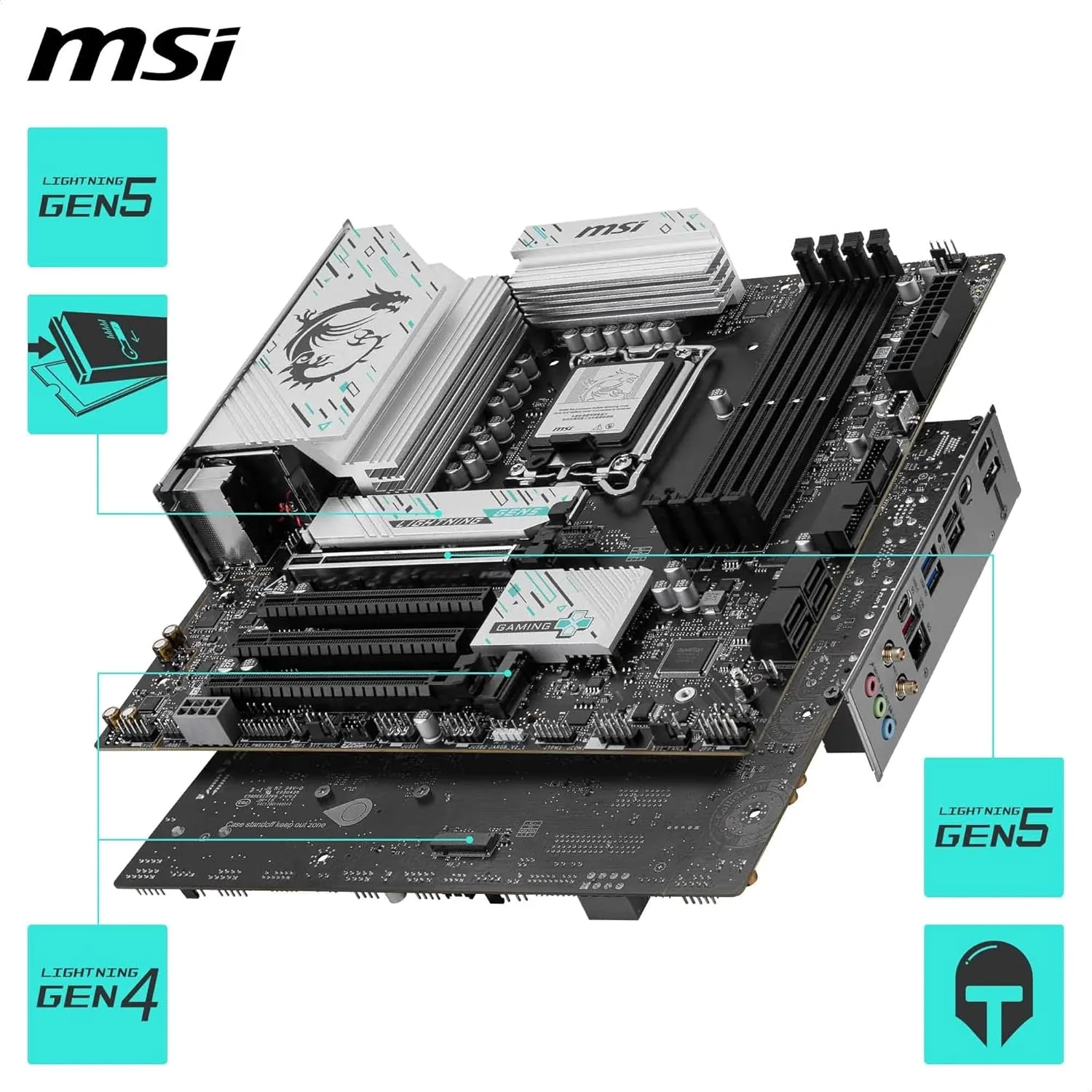 MSI B860M GAMING PLUS WIFI mATX Motherboard, LGA 1851, DDR5, PCIe 5.0, Wi-Fi 7 - Image 3