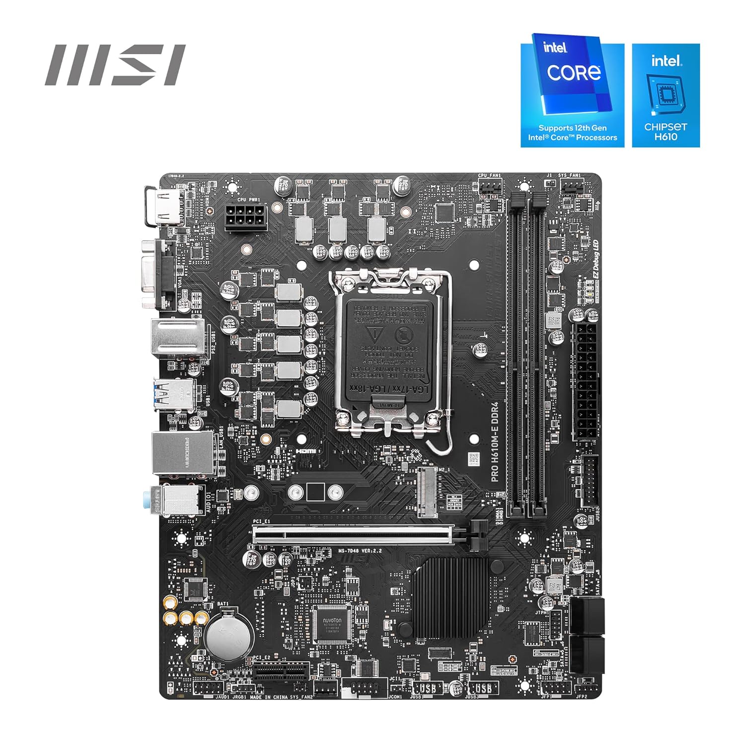 MSI PRO H610M-E DDR4 LGA 1700 Micro-ATX Motherboard - Image 2