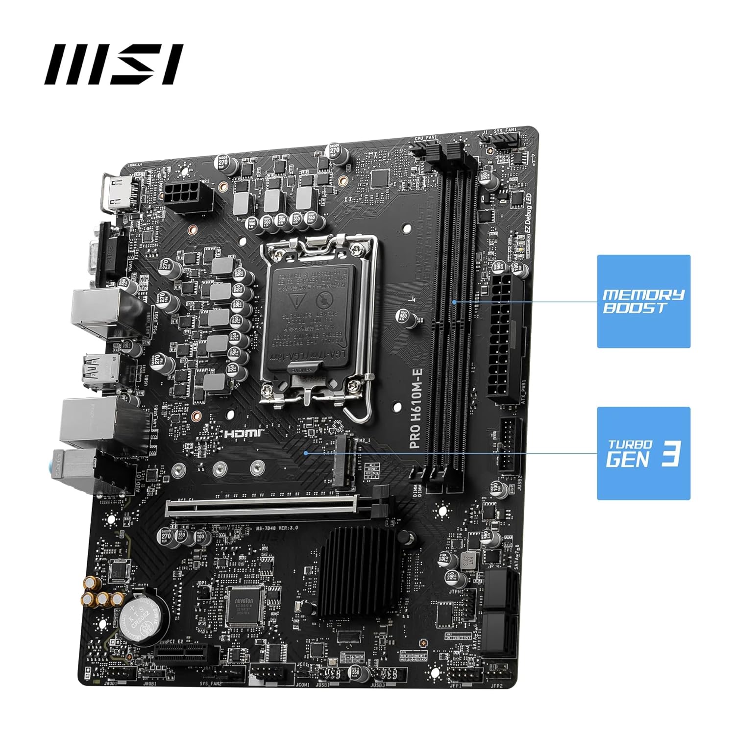 MSI H610M-E PRO DDR5 LGA 1700 Micro-ATX Motherboard - Image 4