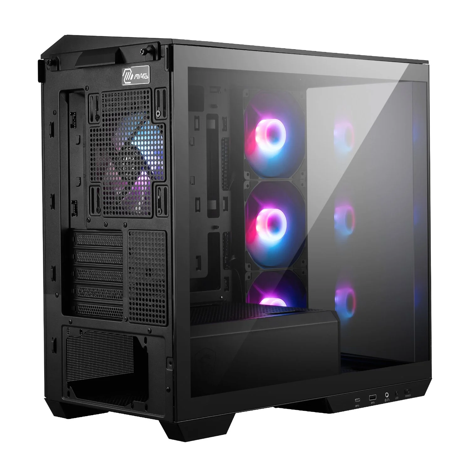 MSI MAG PANO M100R PZ M-ATX ARGB Gaming Chassis - Black - Image 4