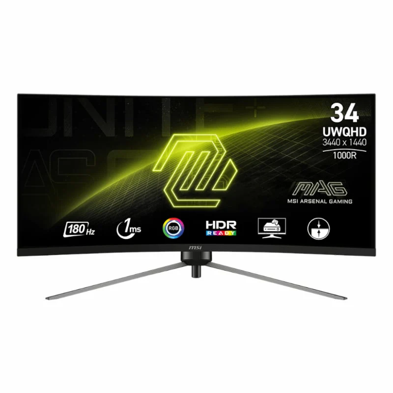 MSI MAG345CQR 34" Curved Gaming Monitor 3440x1440 (UWQHD) VA 1ms 180Hz - Image 4