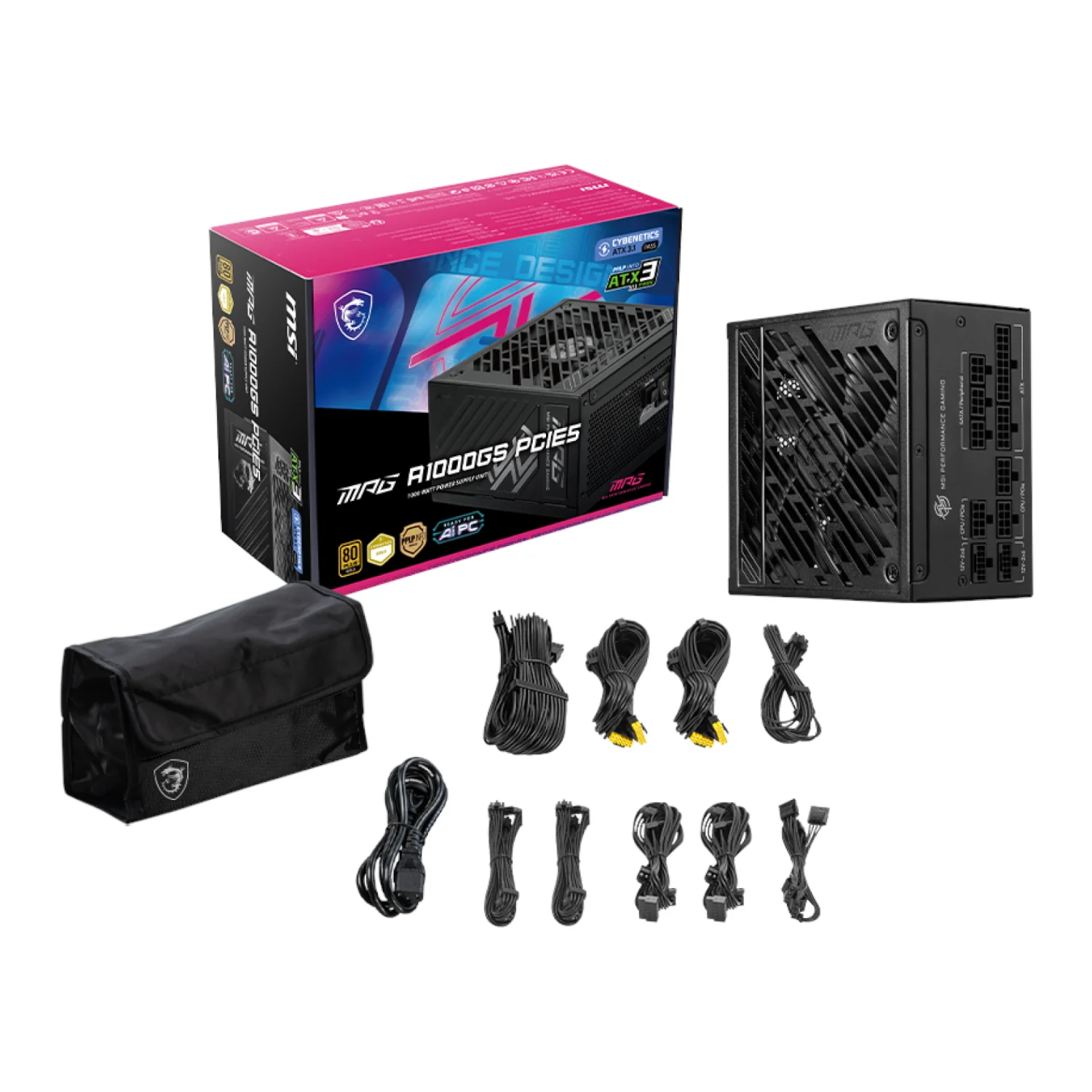 MSI MPG A1000GS PCIe 5 80 PLUS Gold Modular Power Supply - Image 4