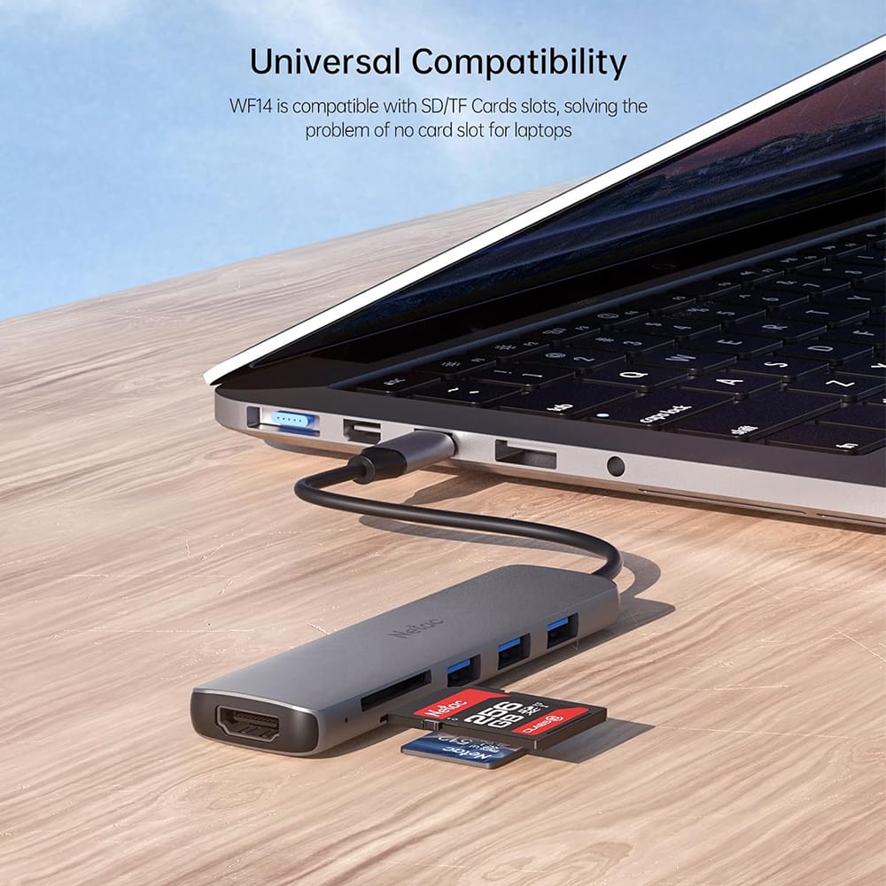 Netac 6-in-1 USB-C Hub with HDMI, USB 3.0 & Card Slots - Image 3