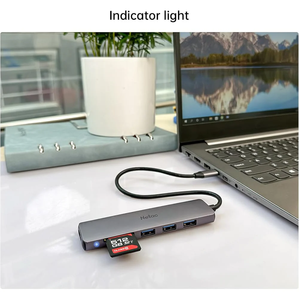 Netac 6-in-1 USB-C Hub with HDMI, USB 3.0 & Card Slots - Image 5