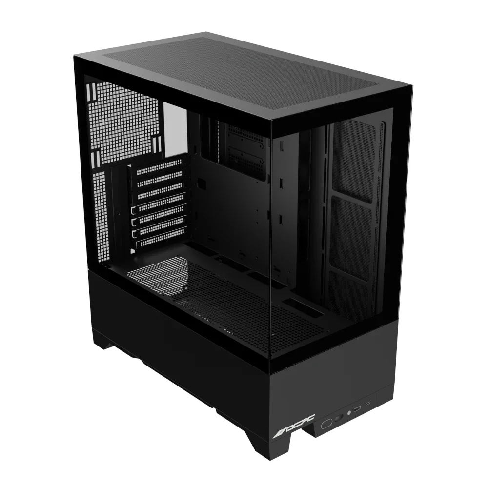 OCPC CASA ATX Mid-Tower PC Case – Tempered Glass Gaming Chassis, 360mm Radiator Support, Black - Image 4