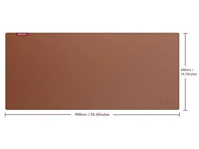 OCPC LTR XL Gaming Mousepad Brown – 900×400×3 mm PU Leather XL Mat, Non‑Slip Rubber Base - Image 3