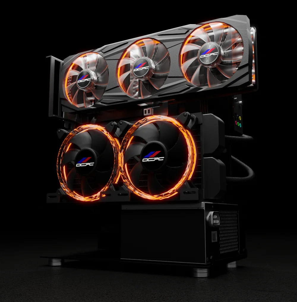 OCPC Micro Open-Air M-ATX PC Case – Test Bench Chassis, Mini-ITX/DTX Support, 240mm Radiator Ready, Black - Image 7