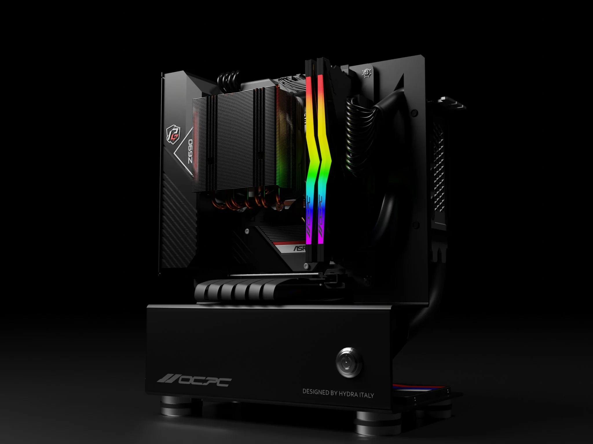 OCPC Mini2 Open-Air Mini ITX SFF PC Case – Stainless Steel Small Form Factor Chassis, SFX PSU Support, Black - Image 5