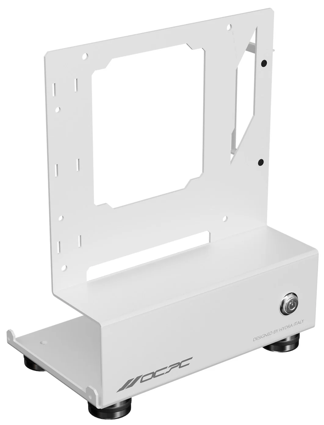OCPC Mini2 Open-Air Mini ITX SFF PC Case – Stainless Steel Small Form Factor Chassis, SFX PSU Support, White - Image 3