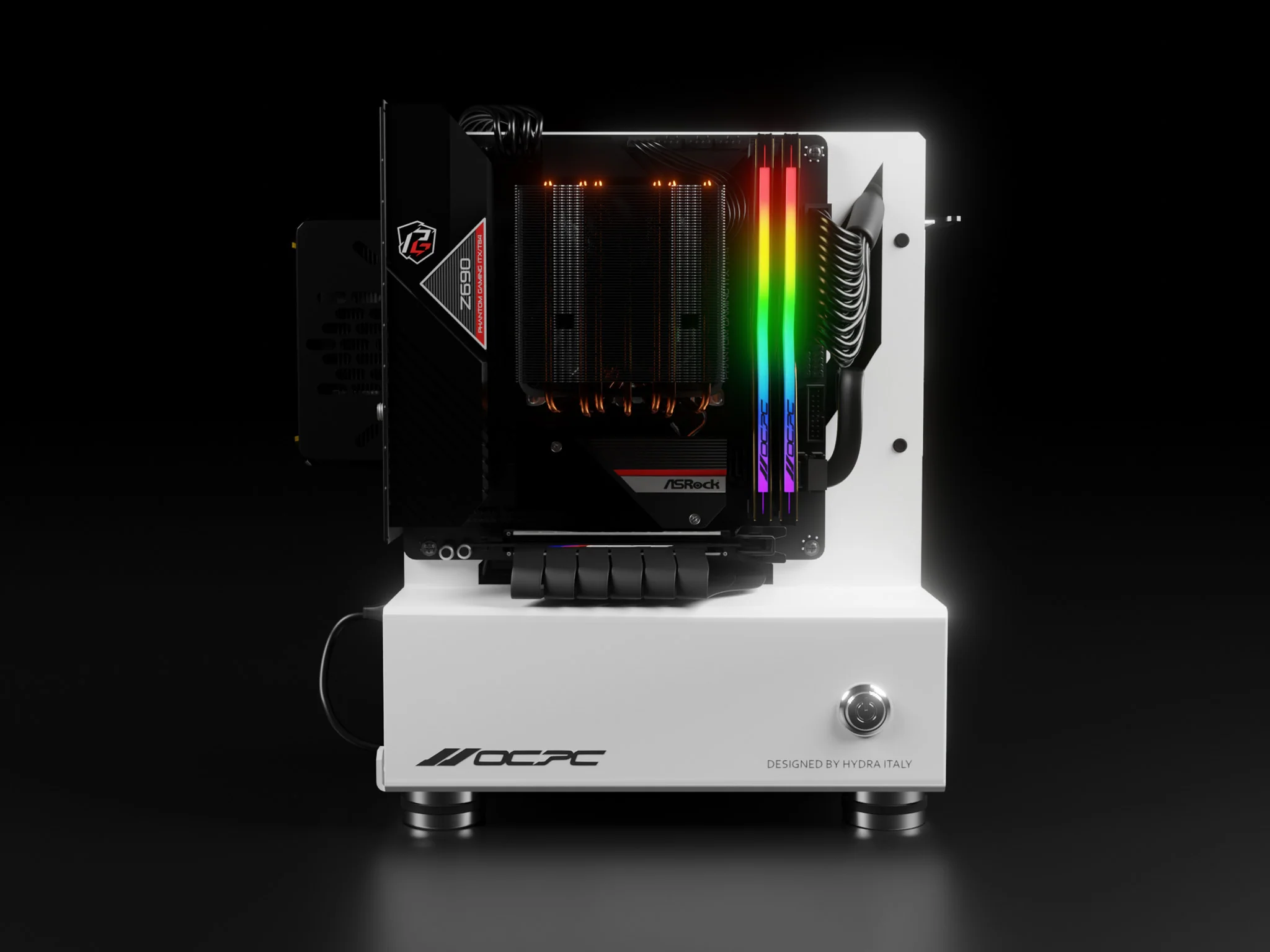OCPC Mini2 Open-Air Mini ITX SFF PC Case – Stainless Steel Small Form Factor Chassis, SFX PSU Support, White - Image 5