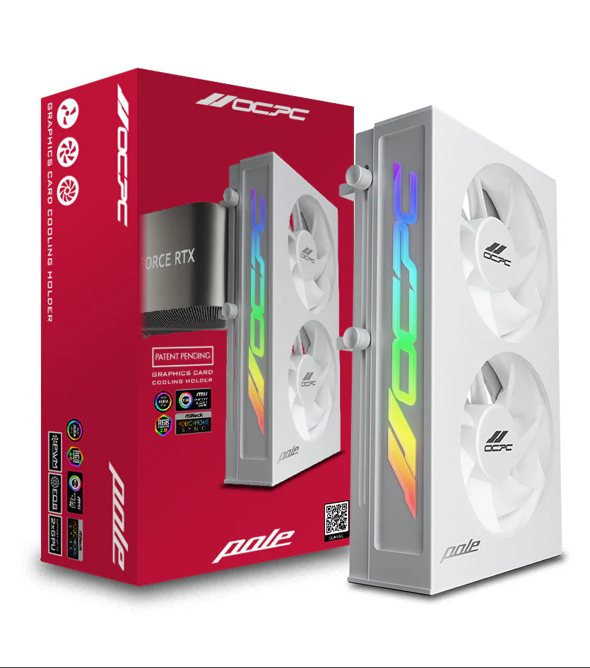 OCPC Pole P1 Graphics Card Cooler & Holder (White) - Image 5