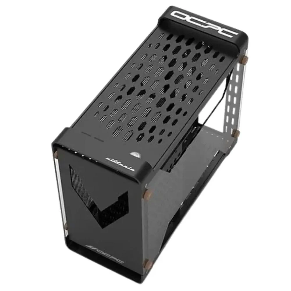 OCPC Vittoria Mini-ITX SFF PC Case – Tempered Glass Compact Gaming Chassis, SFX/L-SFX PSU Support, Black - Image 3
