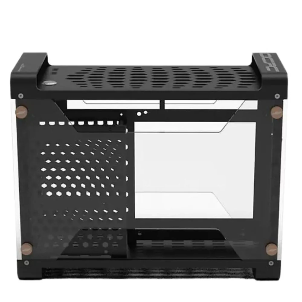 OCPC Vittoria Mini-ITX SFF PC Case – Tempered Glass Compact Gaming Chassis, SFX/L-SFX PSU Support, Black - Image 4