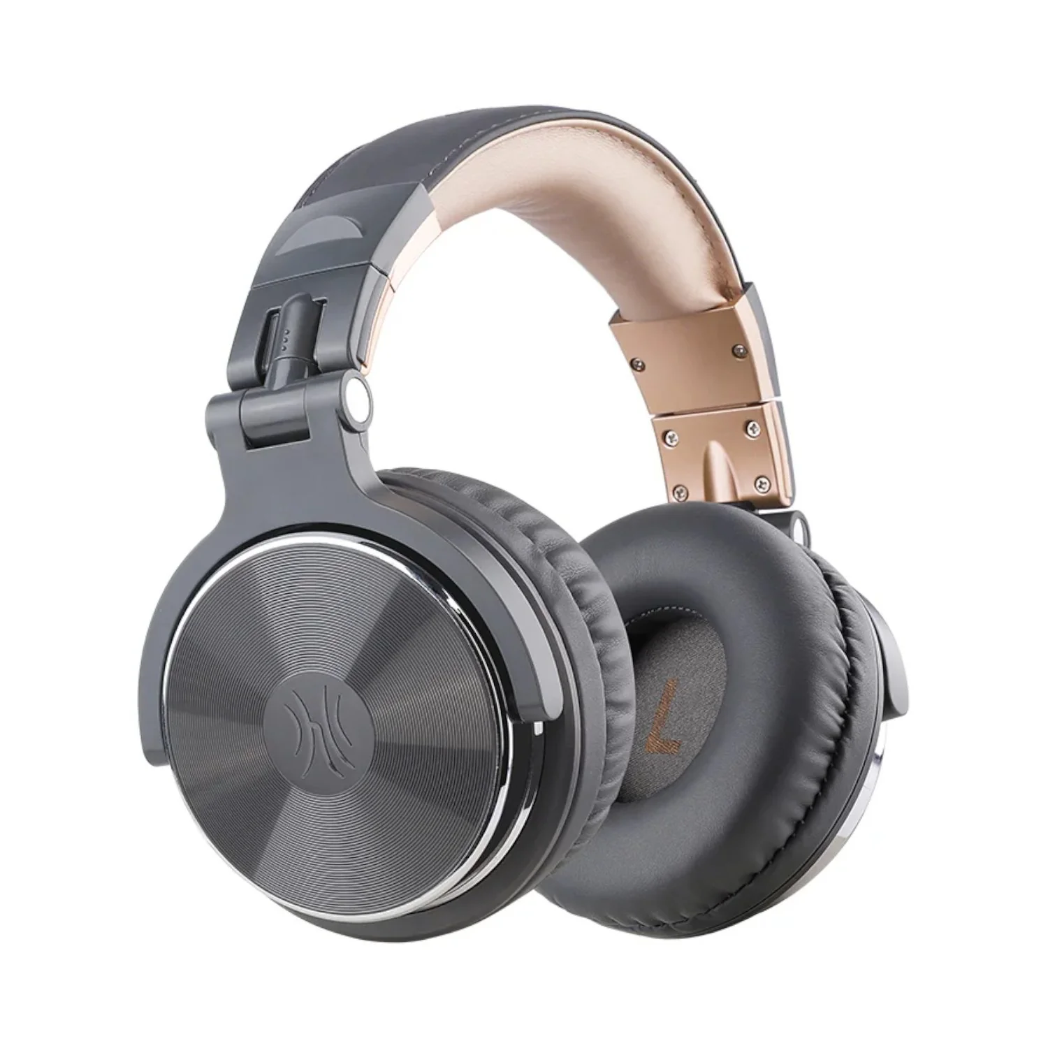 Oneodio Pro 10 Professional Wired Over Ear DJ and Studio Monitoring Headphones - Grey/Gold - Image 5