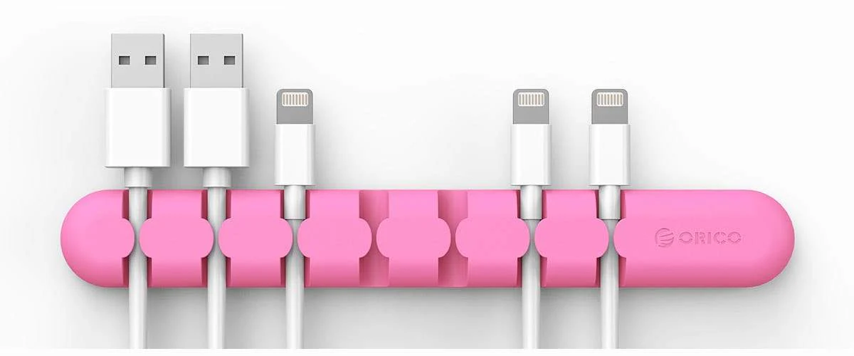 Orico 7 Slot Desktop Cable Clip - Pink - Image 2