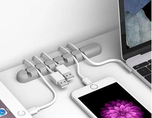 Orico CBS7-GY Desktop Cable Manager (Grey) – Silicone Holder for 7 Cables - Image 3