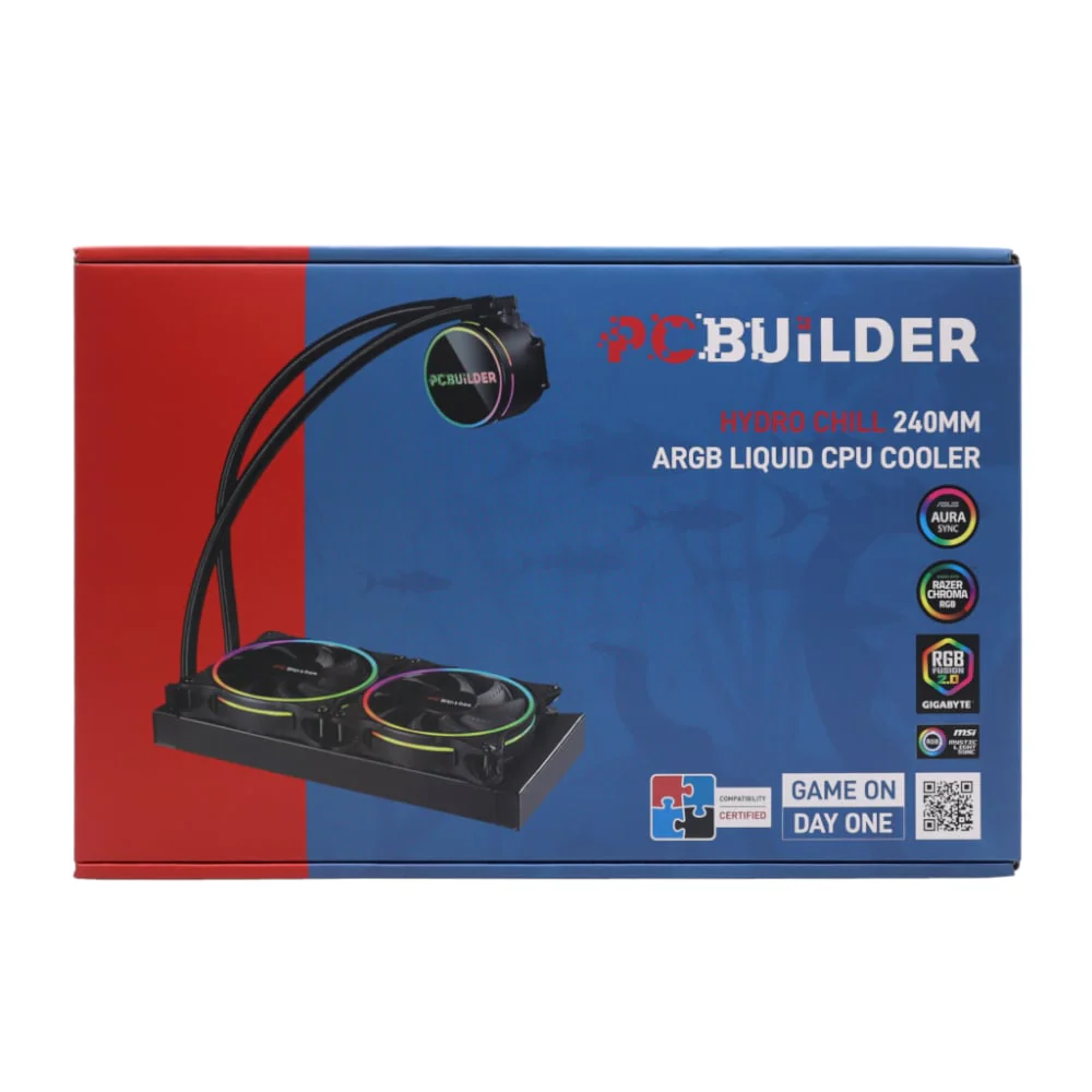 PCBuilder Hydro Chill 240MM AIO Liquid CPU Cooler ARGB - Image 3