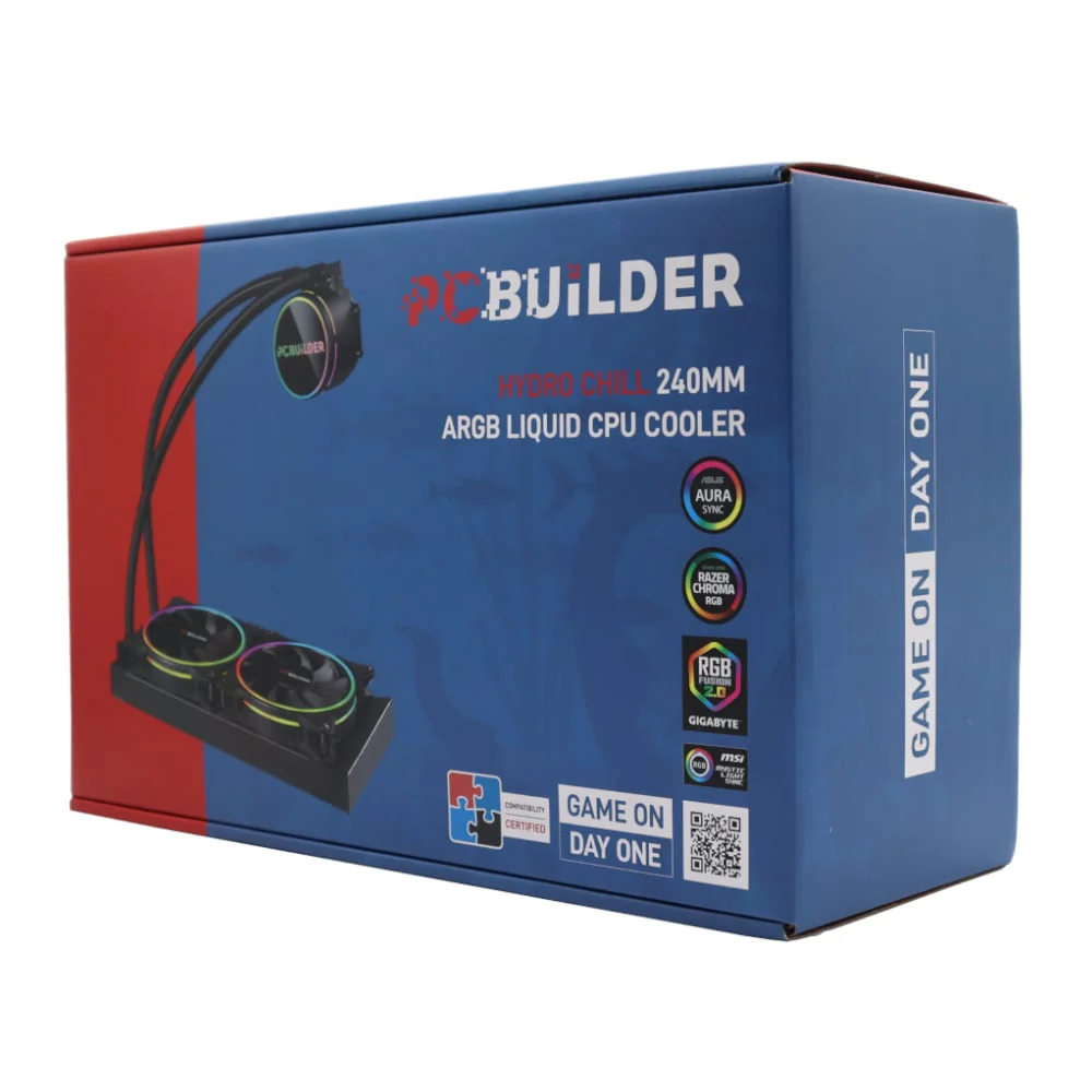 PCBuilder Hydro Chill 240MM AIO Liquid CPU Cooler ARGB - Image 4