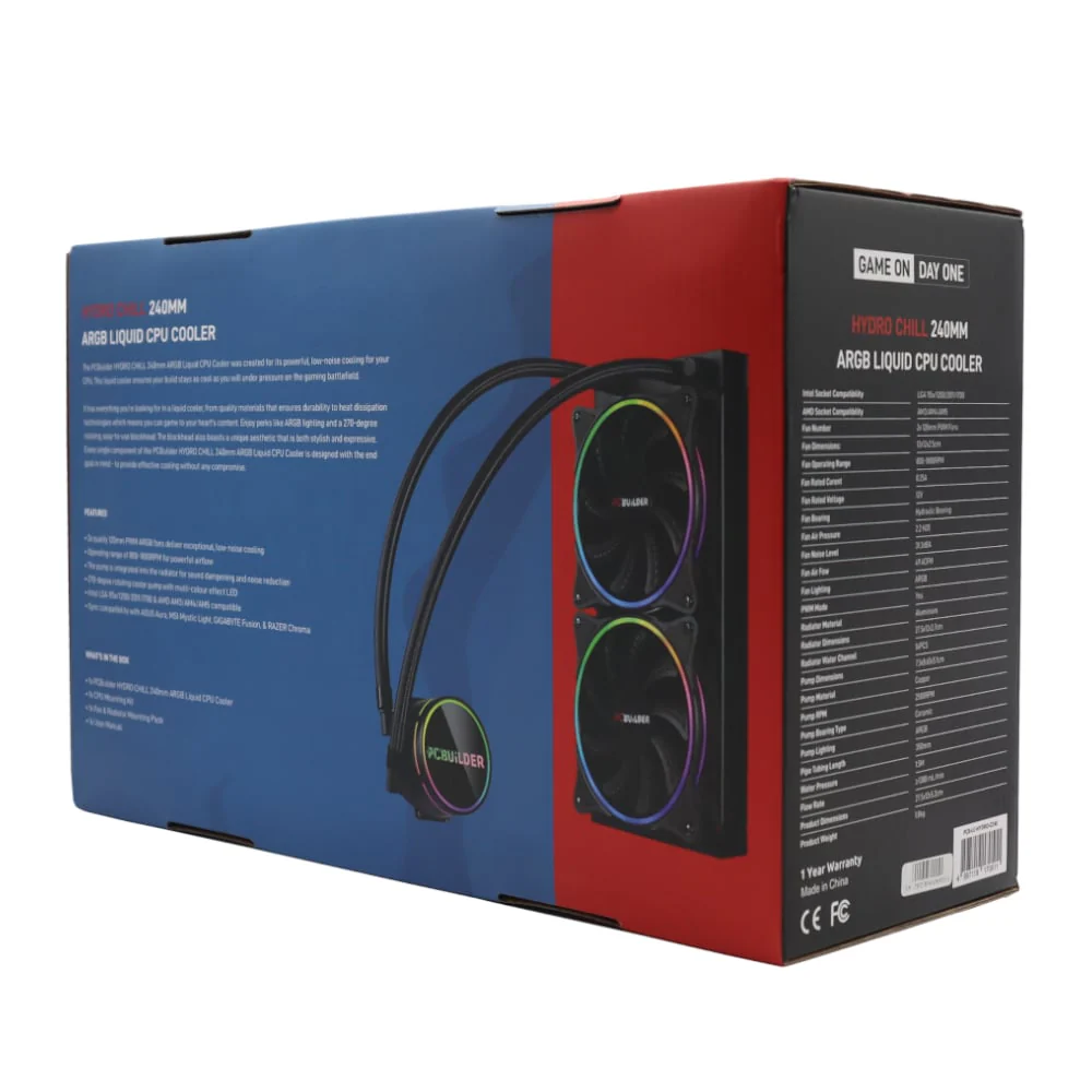 PCBuilder Hydro Chill 240MM AIO Liquid CPU Cooler ARGB - Image 5