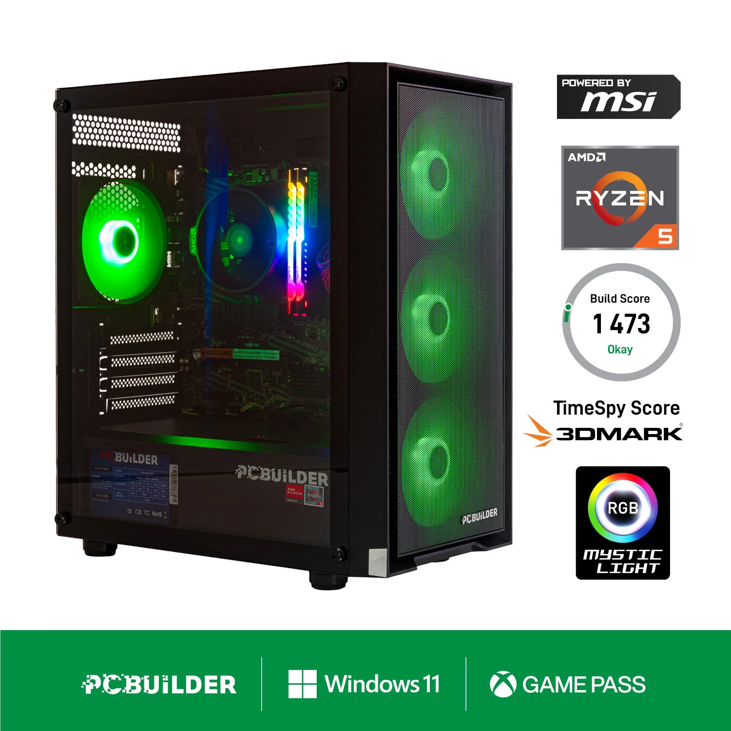 PCBuilder Ryzen 5 5600GT DEFENDER Windows 11 Gaming PC - Image 7