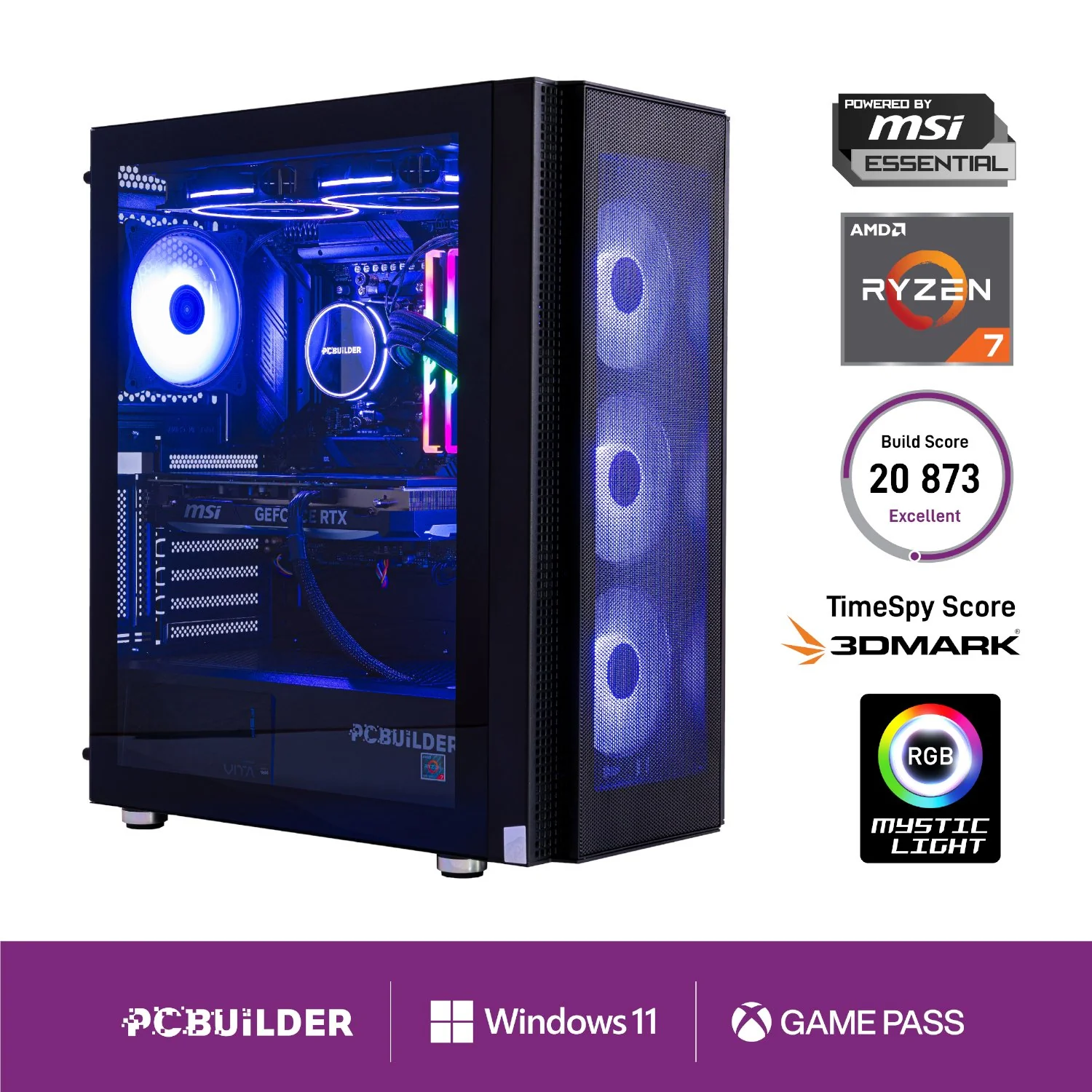 PCBuilder Ryzen 7 9700X TACTICIAN Windows 11 Gaming PC - Image 7