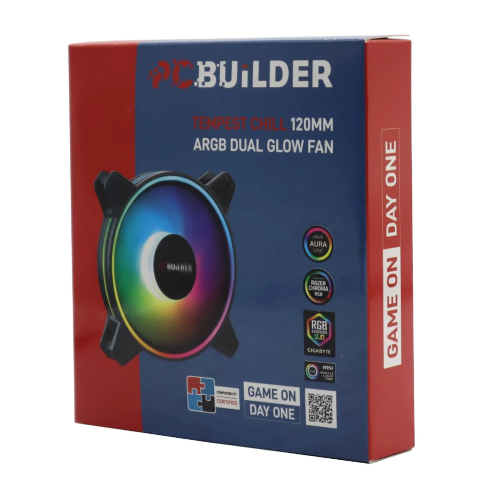 PCBuilder Tempest Chill 120MM ARGB Dual Glow Fan - Image 2