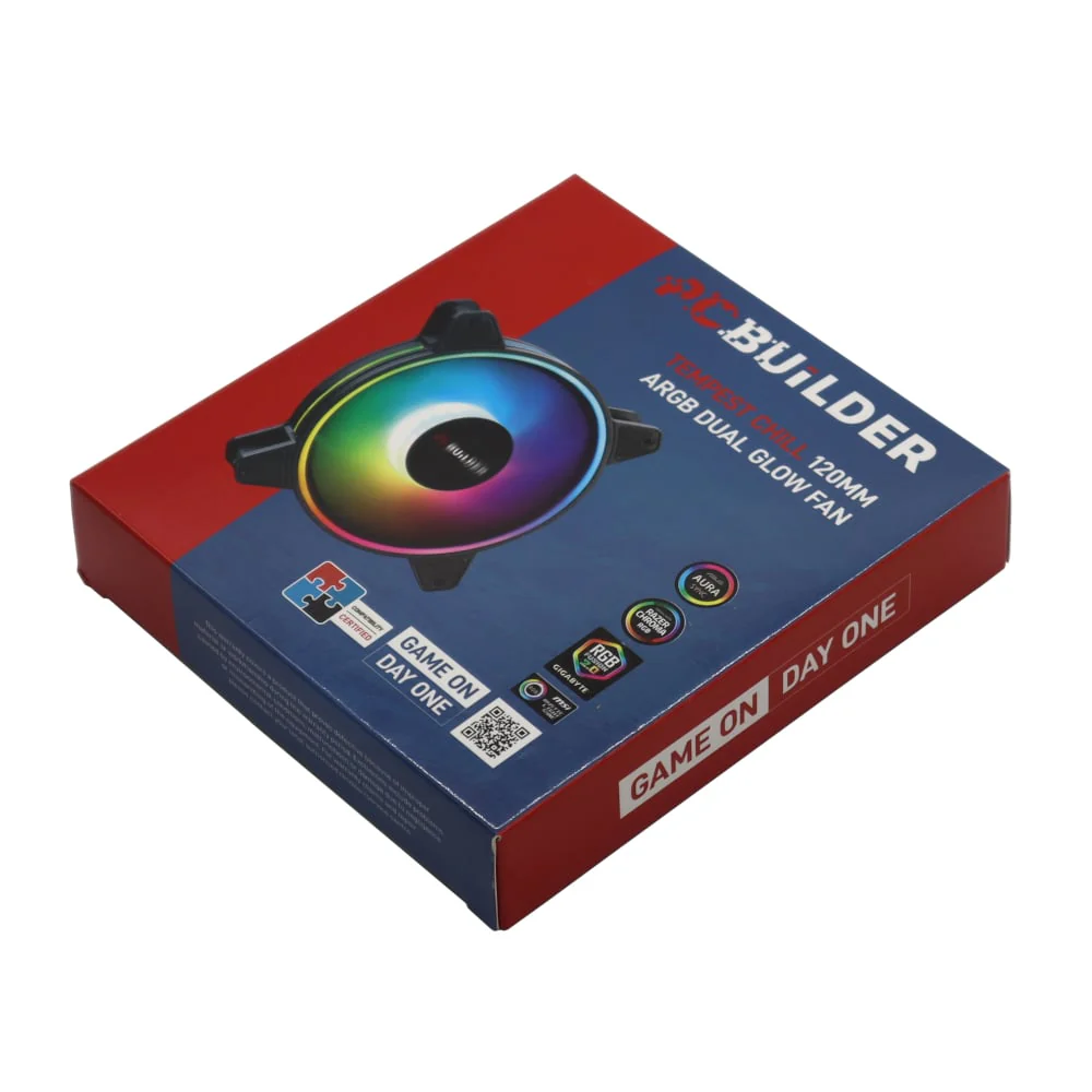 PCBuilder Tempest Chill 120MM ARGB Dual Glow Fan - Image 4