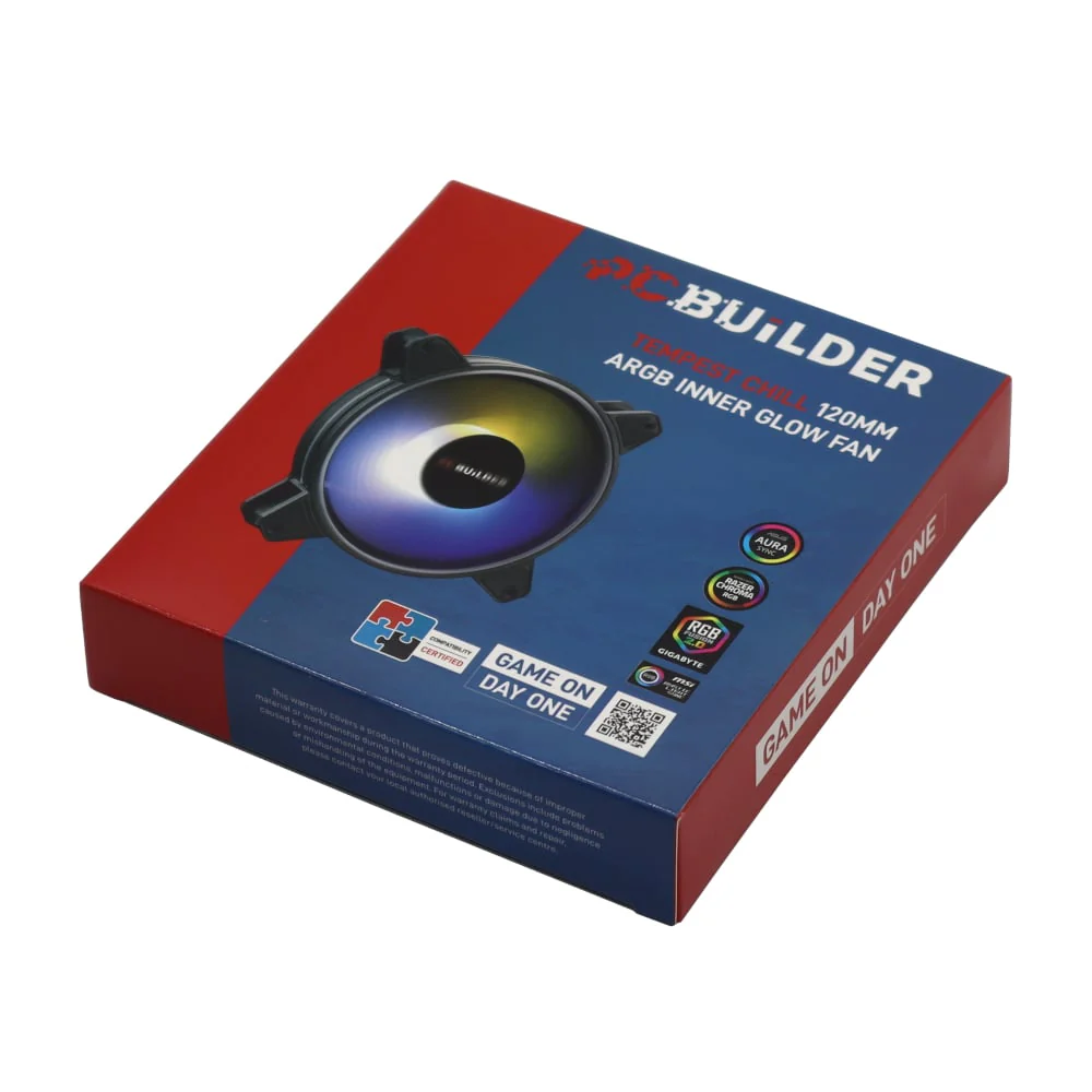 PCBuilder Tempest Chill 120MM ARGB Inner Glow Fan - Image 4