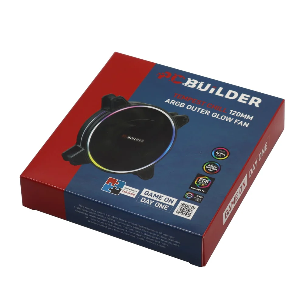 PCBuilder Tempest Chill 120MM ARGB Outer Glow Fan - Image 4