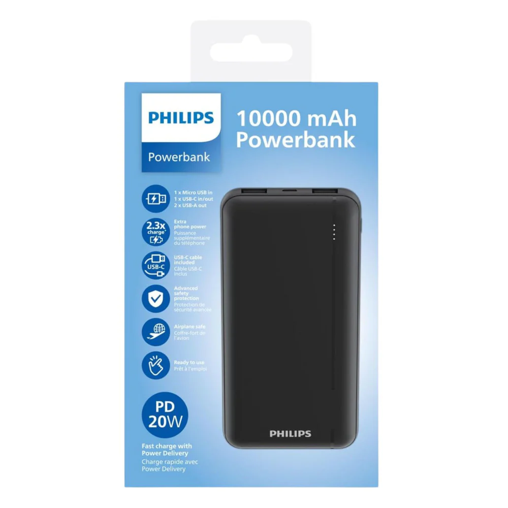 Philips 10000mAh 20W Power Bank PD 20W DLP1812PB/10 - Image 3