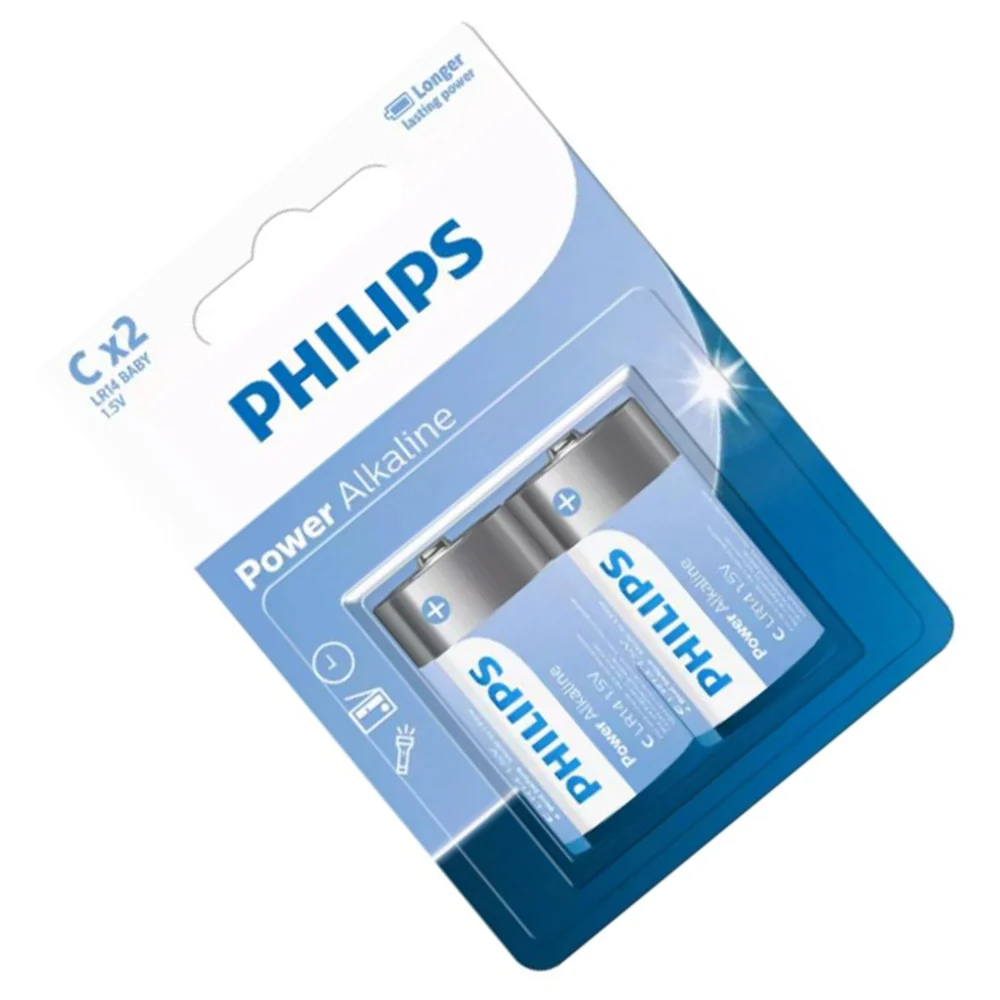 Philips Power Alkaline C Batteries CX2 1.5V – Pack of 2 (LR14P2B/40) - Image 5
