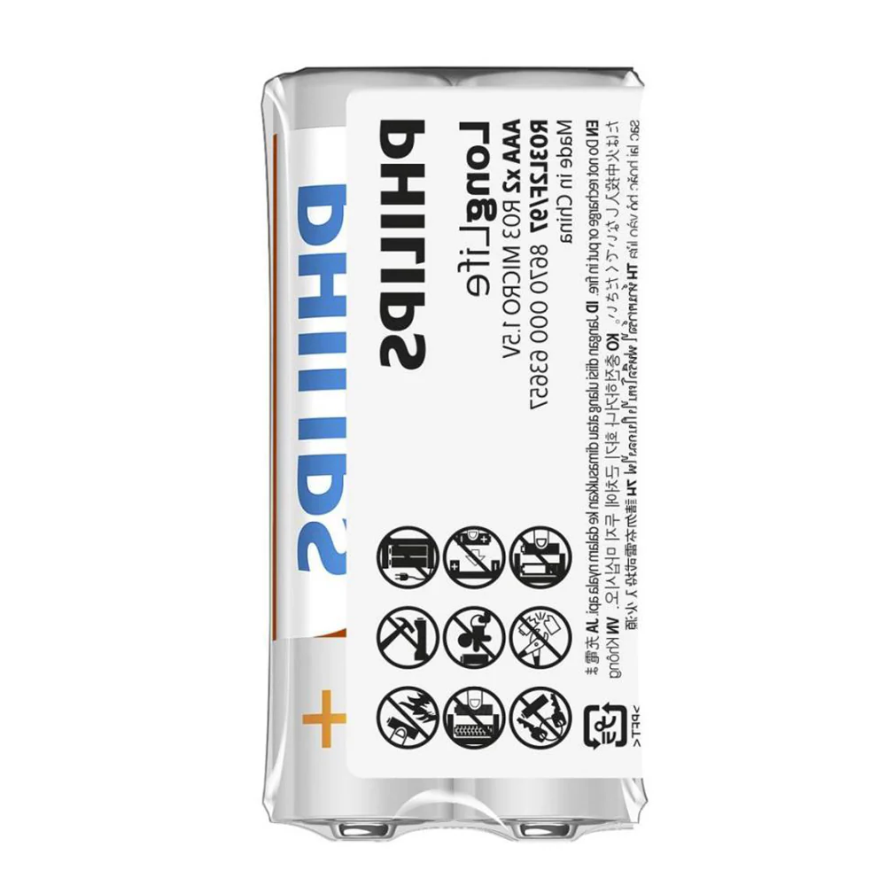Philips LongLife AAA Batteries 2 Pack | Zinc Chloride 1.5V | R03L2F/40 - Image 4