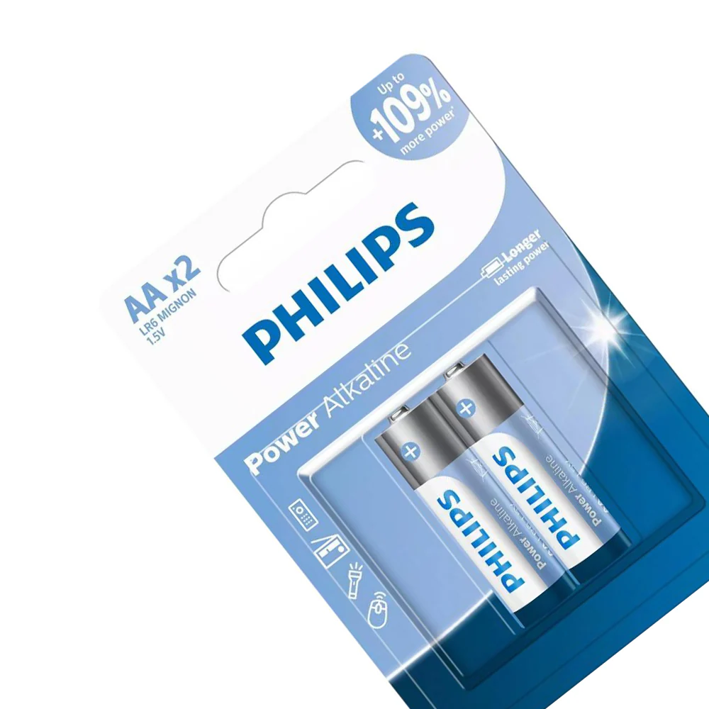 Philips Power Alkaline AA Batteries 2 Pack | 1.5V 2900mAh | LR6P2B/40 - Image 5