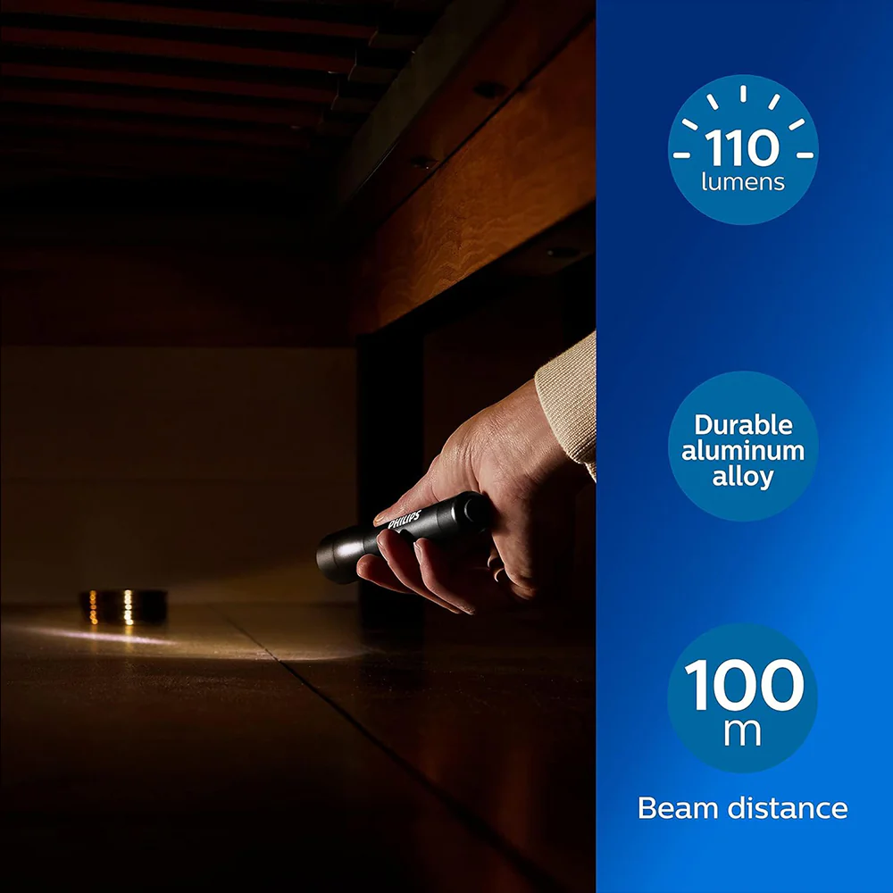 Philips LED Torch SFL4002T/10 with 2 AA Batteries, 110 Lumen - Image 4