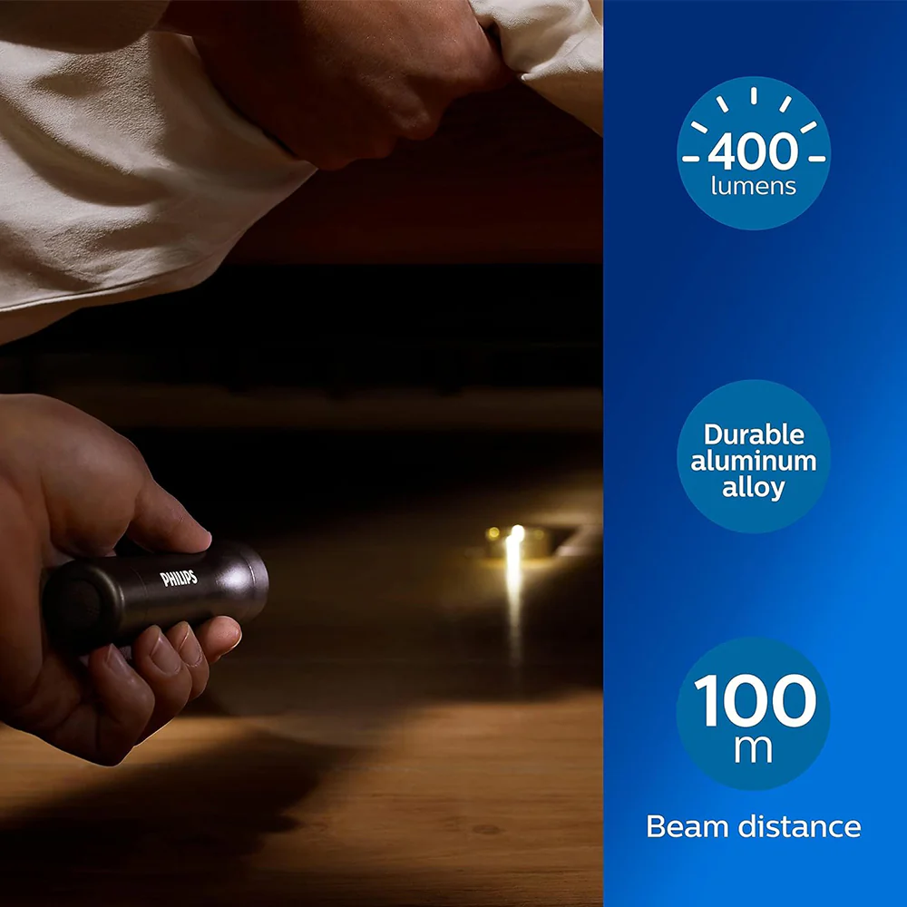 Philips LED Torch SFL7000T/10 with 3 AAA Batteries, 400 Lumen - Image 4