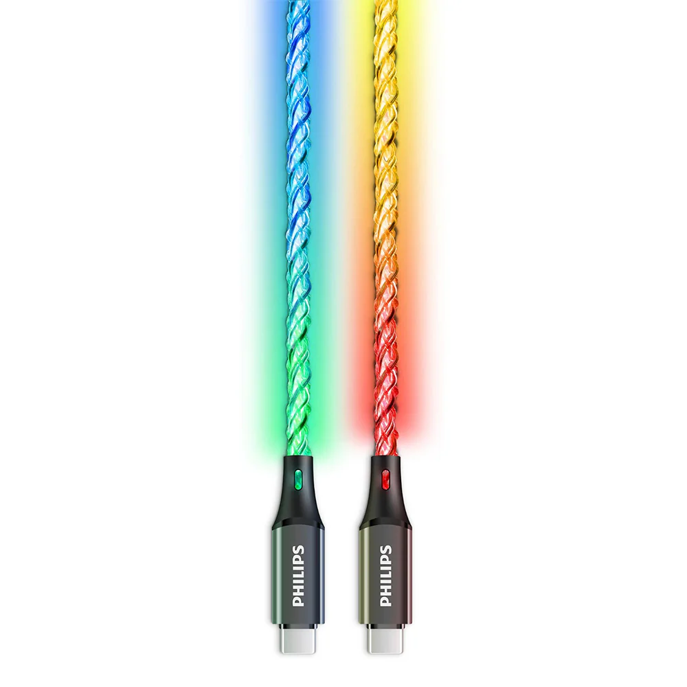 Philips USB-C to USB-C 60W RGB Breathing Light Cable 1m - Image 5