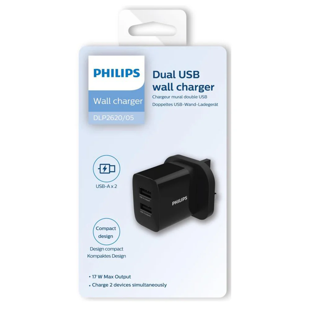 Philips Dual USB Wall Charger 3.1A with SA Converter – Smart Protection - Image 4