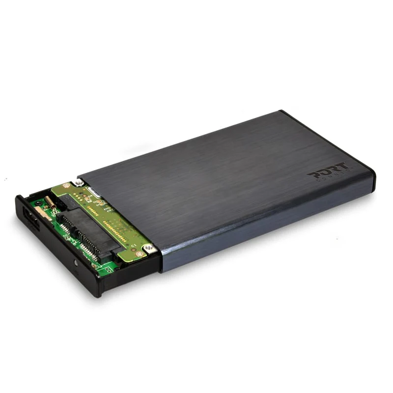Port Connect 2.5" USB-C External HDD Enclosure Black - Image 3