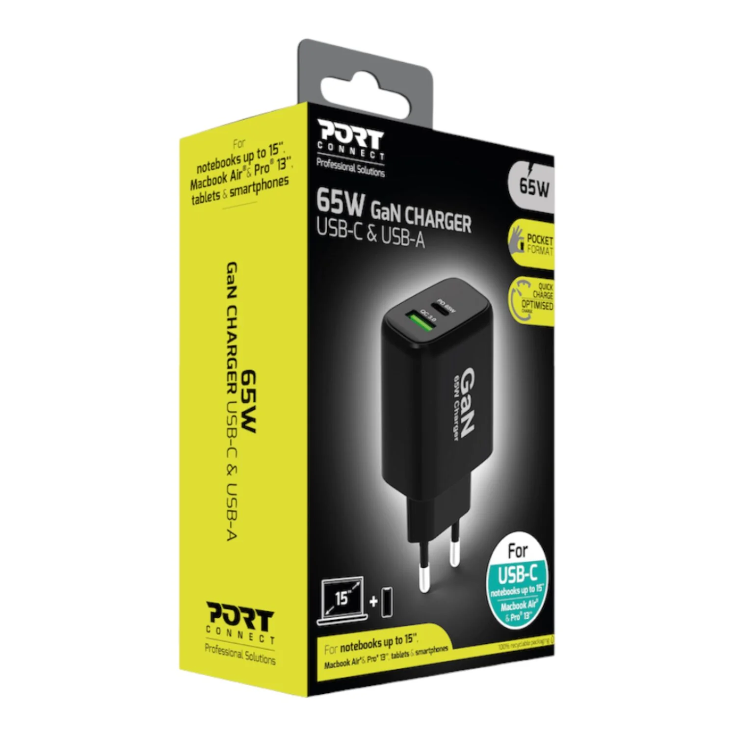 Port Connect 65W GaN Type-C and USB-A Fast Charger - Image 6