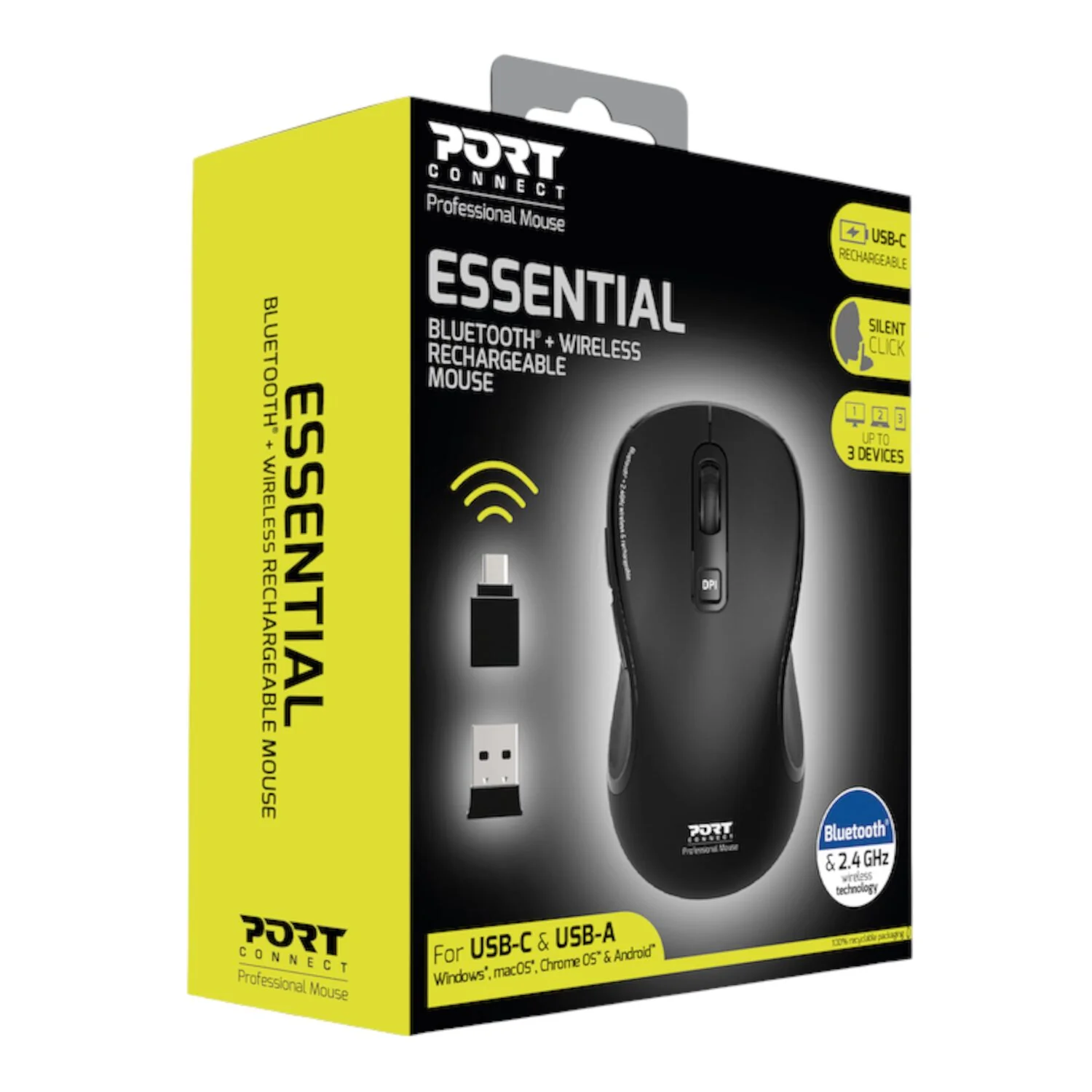 Port Connect Essential Bluetooth Wireless Rechargeable Mouse - Image 5