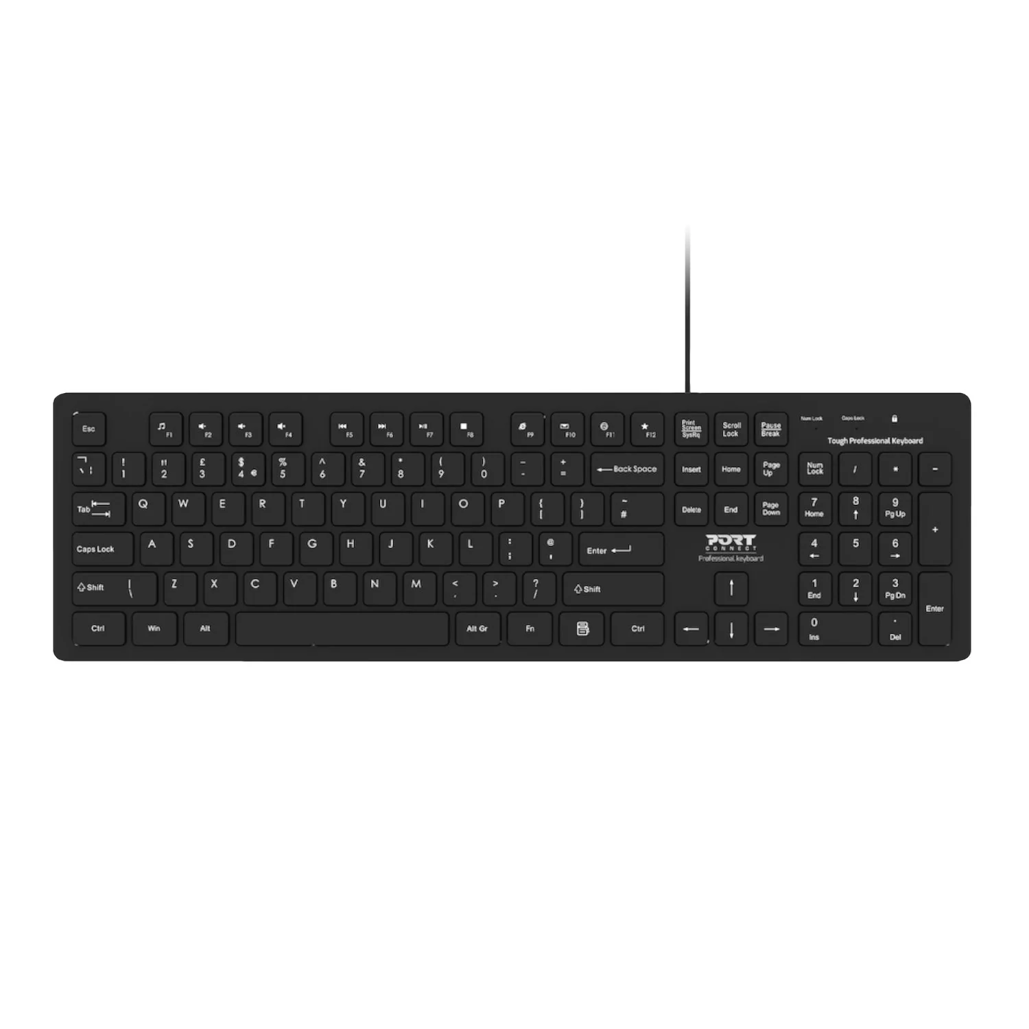 Port Connect Tough Office USB Keyboard - Black - Image 6