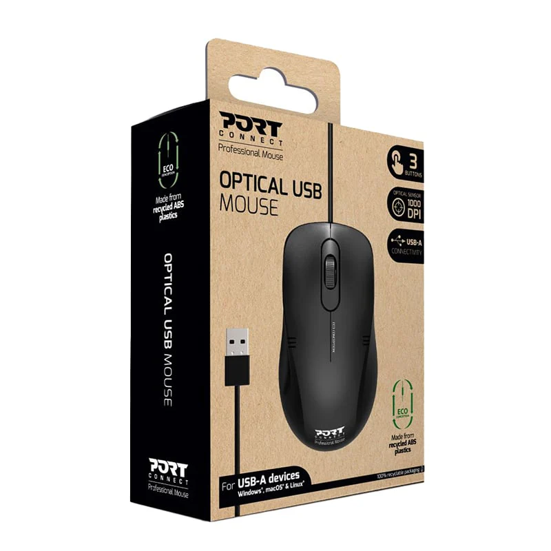 Port Connect Optical USB Mouse - Image 3