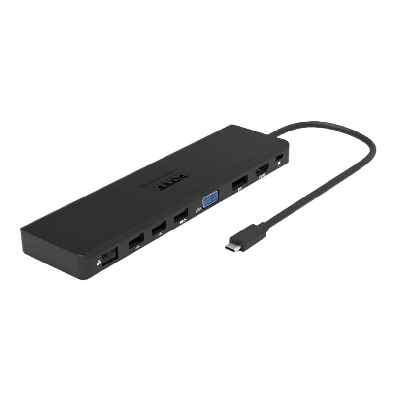 Port USB Type-C 1 x USB3.1|2 x USB 3.0|2 x USB 2.0|1 xHDMI-DP-VGA| Micro+SD Card Reader|1 x Mini DP|1 x RJ45|1 x Audio-Microphone| PD 100W -Black - Image 3