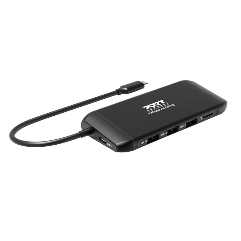 Port USB Type-C 4 x USB3.1|1 x Aux|Micro+SD Card Reader|1 x RJ45|1 x HDMI|1 x VGA|1 x Type-C PD Dock 100W - Black - Image 2