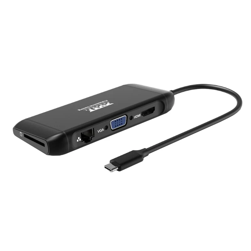 Port USB Type-C 4 x USB3.1|1 x Aux|Micro+SD Card Reader|1 x RJ45|1 x HDMI|1 x VGA|1 x Type-C PD Dock 100W - Black - Image 3