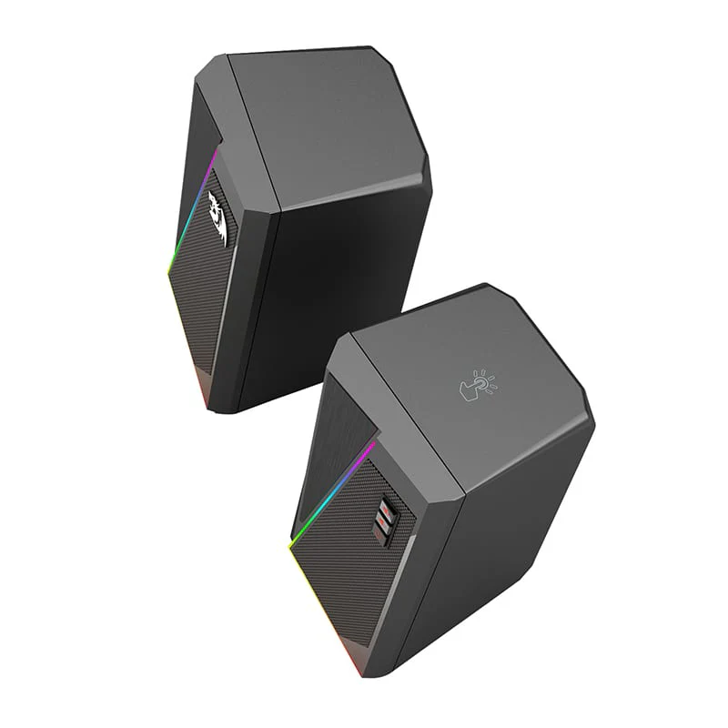 REDRAGON 2.0 Satellite Speaker ANVIL 2 x 3W RGB USB|Aux Gaming Speaker - Black - Image 2