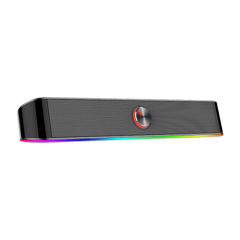 REDRAGON 2.0 Sound Bar ADIEMUS 2 x 3W RGB USB|Aux PC Gaming Speaker - Black - Image 7