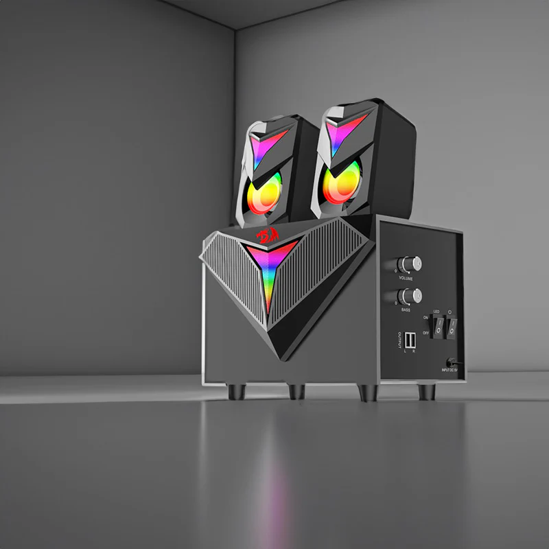 REDRAGON 2.1 Satellite Speaker TOCCATA RGB 11W Gaming Speaker - Black - Image 6