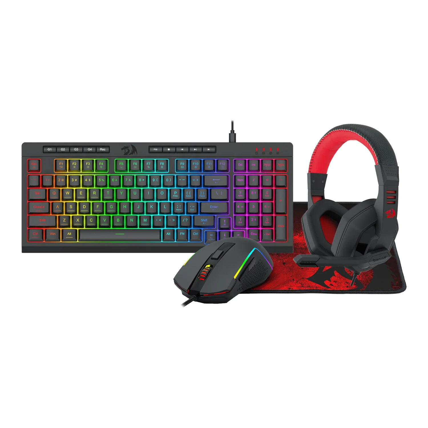 Redragon 4-in-1 Keyboard | Mouse | Mousepad | Headset Gaming Combo - Image 5