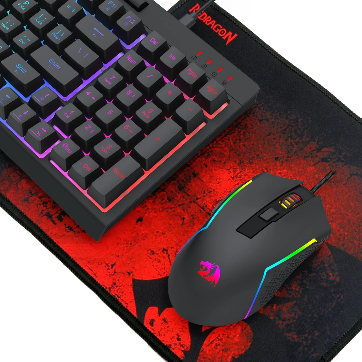 Redragon 4-in-1 Keyboard | Mouse | Mousepad | RGB Headset Gaming Combo - Image 5